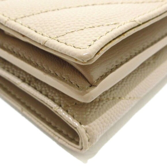 SAINT LAURENT PARIS Monogram Origami Tiny Wallet Beige Grain Leather 425-081125 - Picture 6 of 10